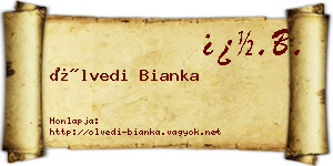 Ölvedi Bianka névjegykártya